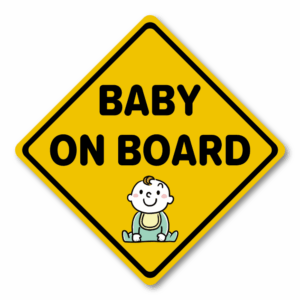 CAR13-MG-02_canvas_drop-1.png Baby on Board Car Magnet - Yellow Diamond Safety Sign - Removable 4.5 Inch Magnetic Decal for Vehicle Rear Exterior (Baby Boy)