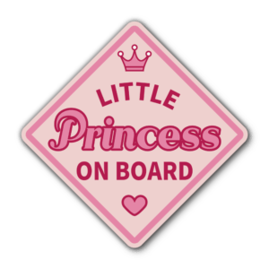 CAR16-MG-01_canvas_drop-1.png Little Princess On Board Car Magnet - Pink Diamond Baby on Board Sign - Removable Magnet, Metal Body Only Car Magnet 4.5x4.5 inches
