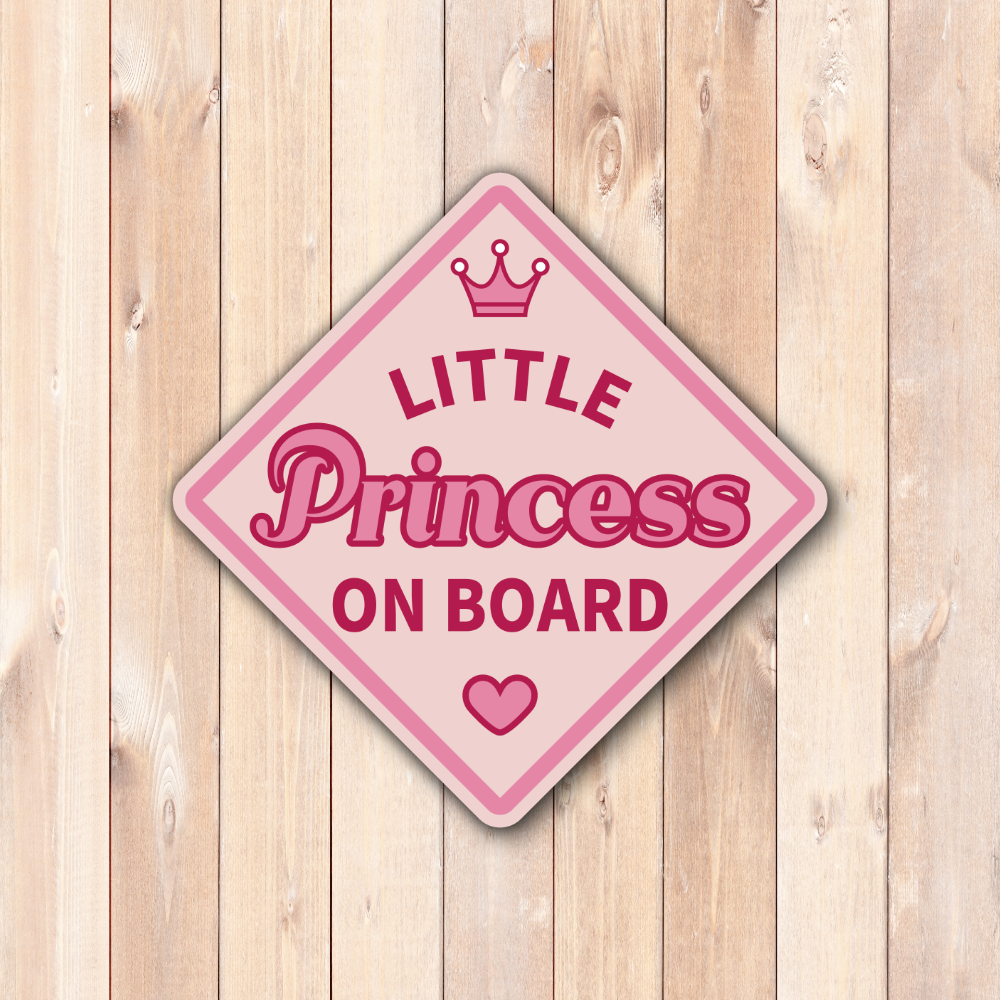 Little Princess On Board Car Magnet - Pink Diamond Baby on Board Sign - Removable Magnet, Metal Body Only Car Magnet 4.5x4.5 inches - Image 2