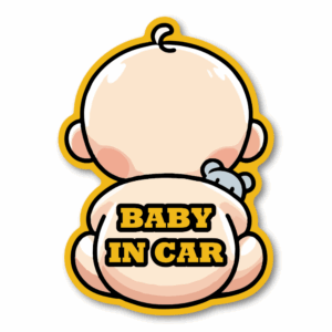 BABYINCAR02-MG-01_canvas_drop-1.png Baby in Car Magnet (5.1 x 7.1 in) - Cute Baby On Board Car Sign, High Visibility, Removable Magnetic Decal for Steel Vehicles