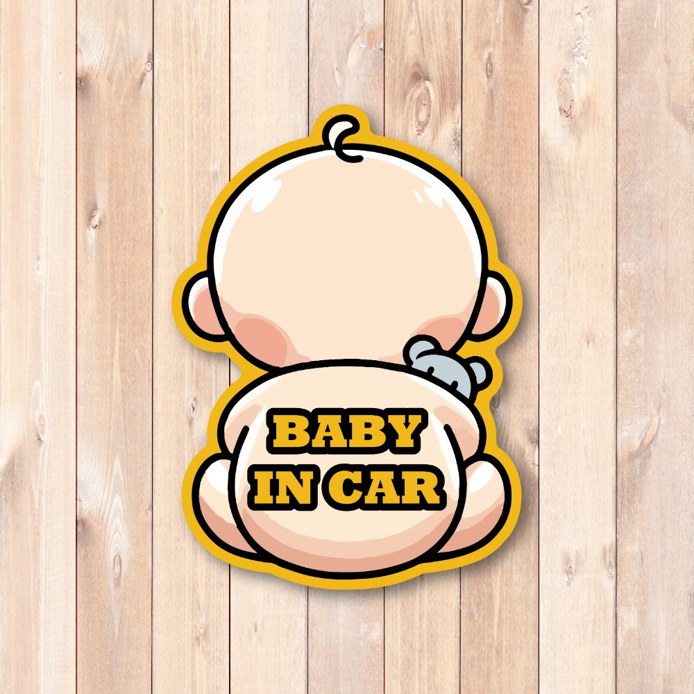 Baby in Car Sticker (5.1 x 7.1 in) - Cute Baby On Board Car Decal, High Visibility, Waterproof Vinyl, Easy Peel and Sticker - Image 2