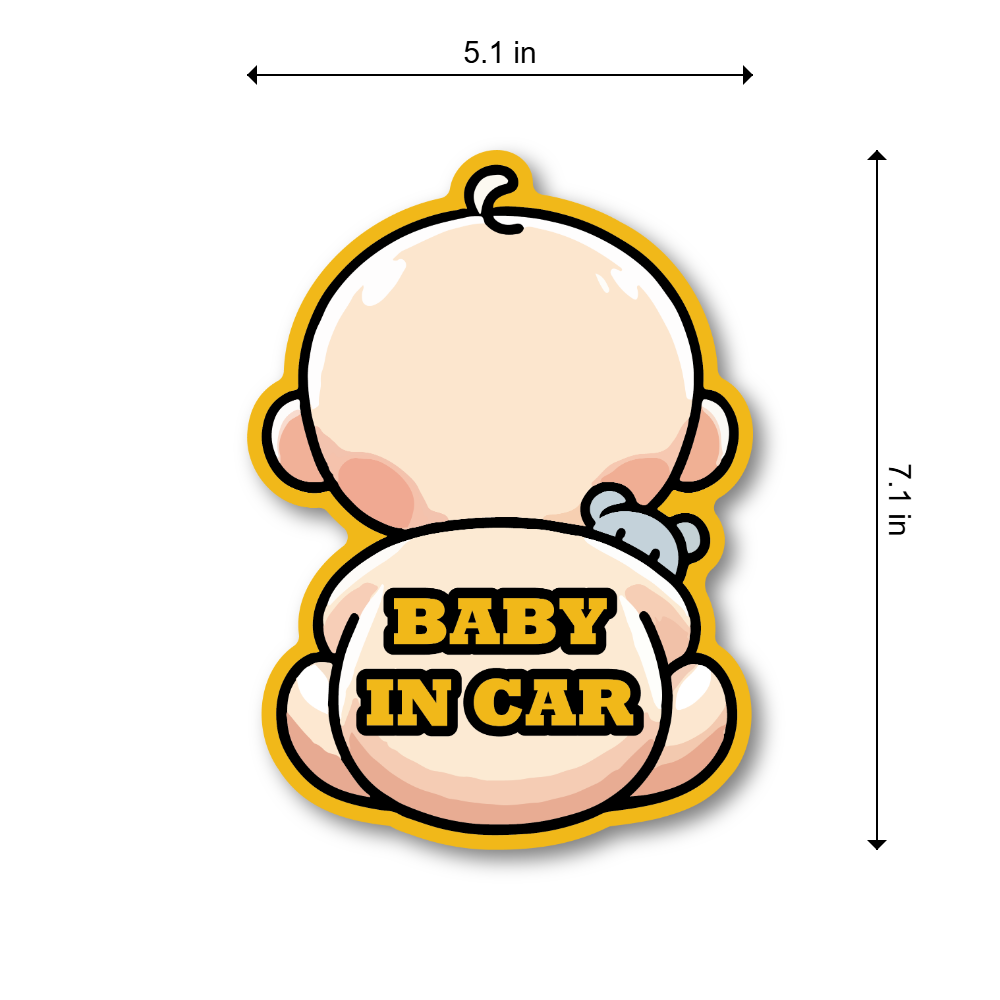 Baby in Car Sticker (5.1 x 7.1 in) - Cute Baby On Board Car Decal, High Visibility, Waterproof Vinyl, Easy Peel and Sticker - Image 3