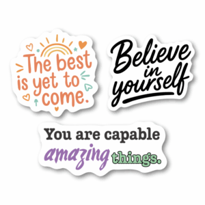 MOTI01-ST-01_canvas_drop-1.png (3-Pack) Motivational Quote Stickers - Believe in yourself / The best is yet to come / You are capable of amazing things - Waterproof Vinyl Decals for Laptop, Water Bottle, Car