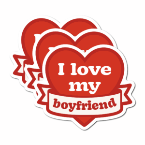 商品画像01 (3-Pack) I love my boyfriend heart sticker 3 inch - waterproof vinyl decals for laptop, bottle, suitcase, gift
