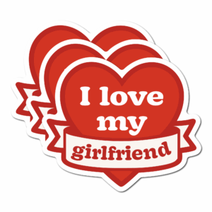 商品画像02 (3-Pack) I love my girlfriend heart sticker 3 inch - waterproof vinyl decals for laptop, bottle, suitcase, gift