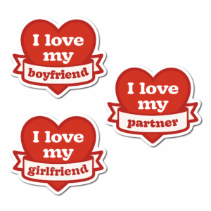 商品画像04 (3-Pack) I Love My Girlfriend/Boyfriend/Partner Heart Stickers - 3 inch Waterproof Vinyl Decals for Laptop, Bottle, Suitcase, Gift