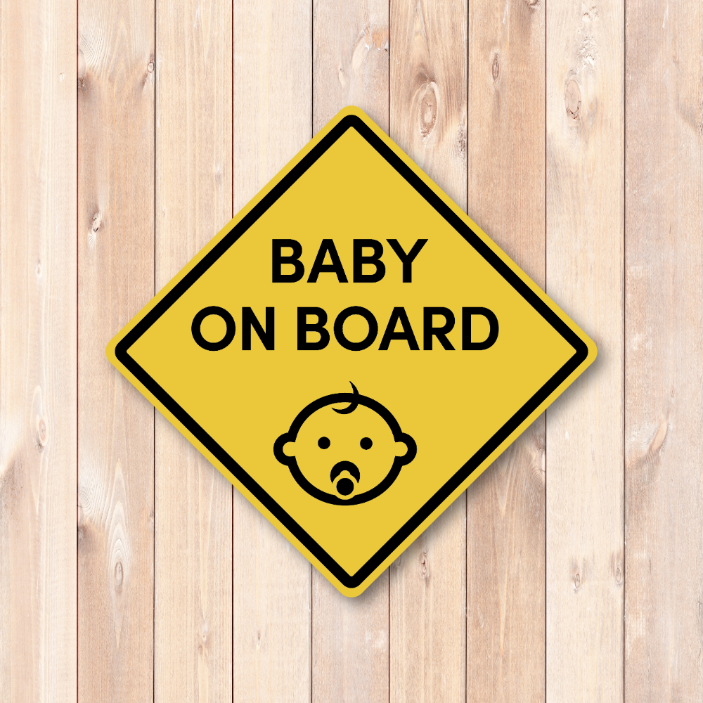 Baby On Board Car Magnet, High Visibility Yellow Safety Sign, Diamond Shape 4.7 inch Removable Vehicle Magnet - Image 2