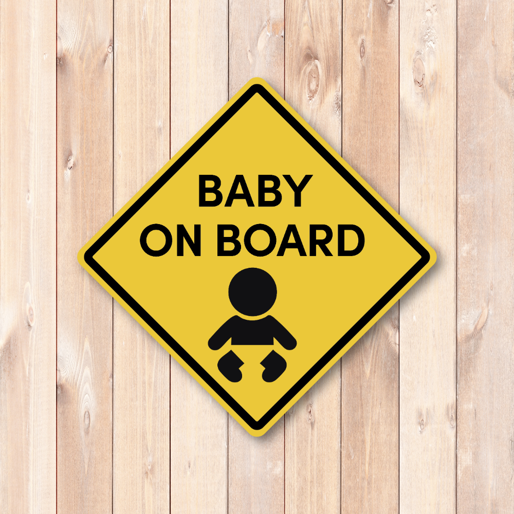 Baby on Board Sticker 4.7 inch Yellow Diamond Sign for Car Window High Visibility Safety Decal Weatherproof Durable Vinyl - Image 2
