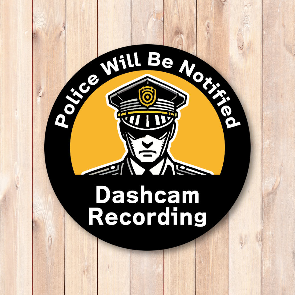 Dashcam Recording Magnet - Police Will Be Notified - Car Security Magnetic Sign, Round 5 Inch Weatherproof Vehicle Magnet - Image 2