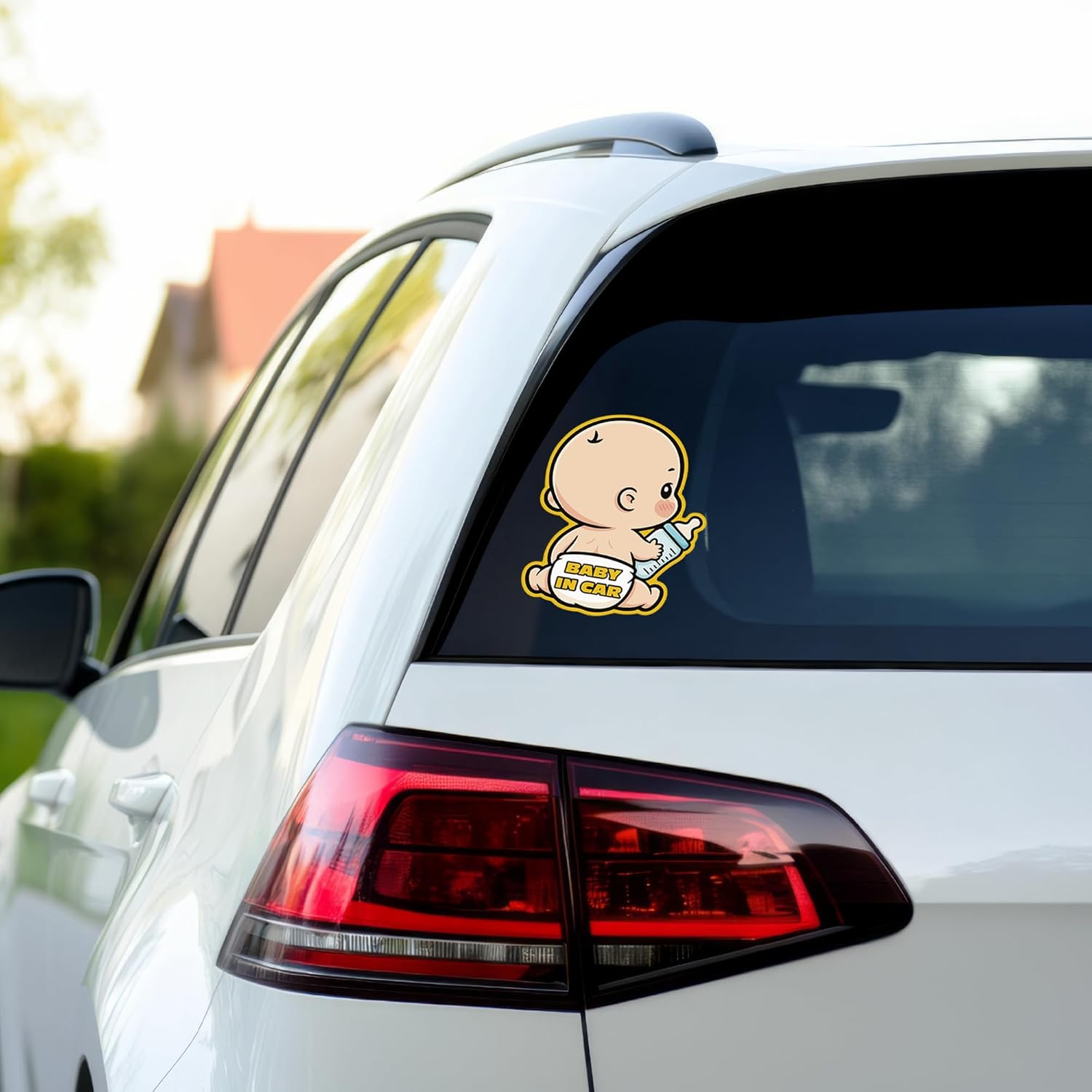 Baby in Car Sticker 4.7x6.3 inch Cute Baby with Bottle Decal Kawaii Style Waterproof Vinyl for Car Window Laptop Suitcase - Image 4