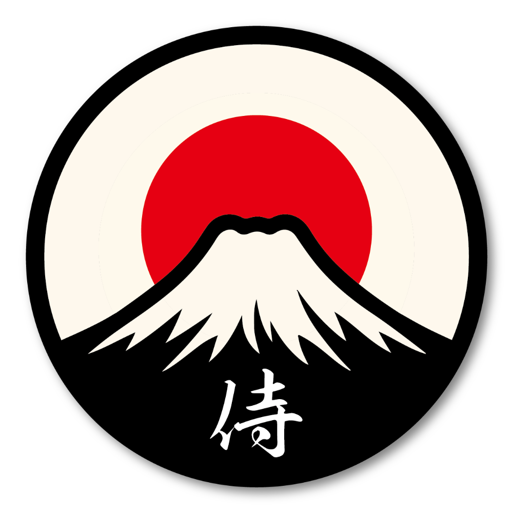 Japan Mount Fuji Sticker Japanese Rising Sun Travel Decal Round Waterproof Vinyl for Car Laptop Water Bottle Suitcase Samurai