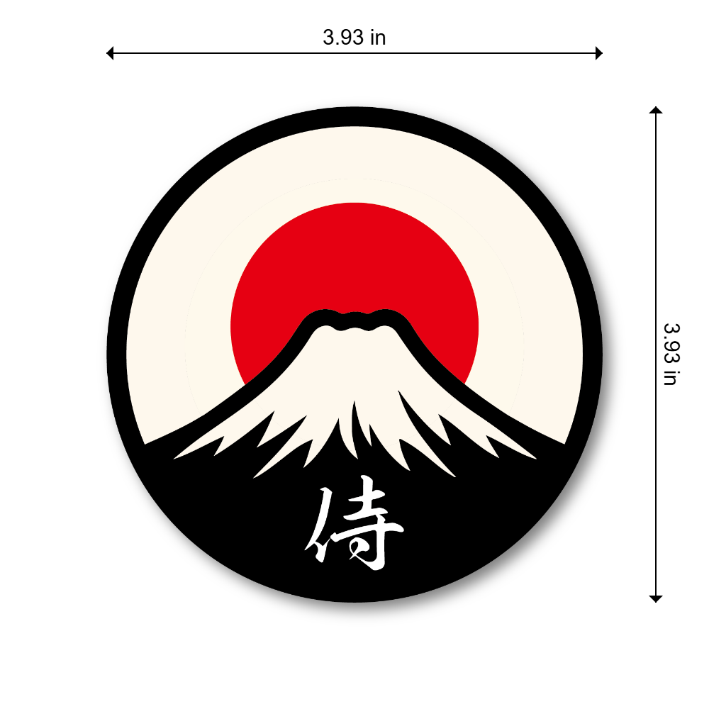 Japan Mount Fuji Sticker Japanese Rising Sun Travel Decal Round Waterproof Vinyl for Car Laptop Water Bottle Suitcase Samurai - Image 3