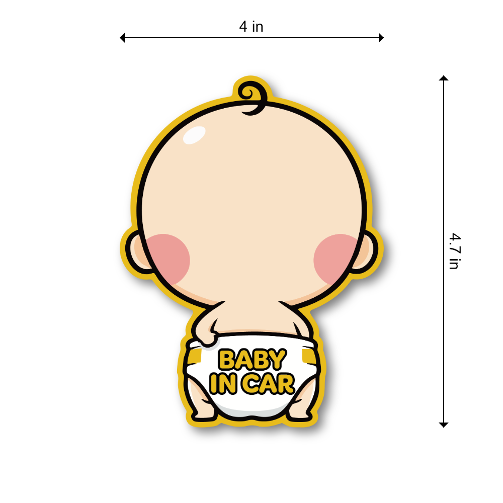Baby In Car Magnet Cute Baby Cartoon Car Magnet Removable Waterproof Vehicle Sign 4 x 4.7 Inches - Image 3