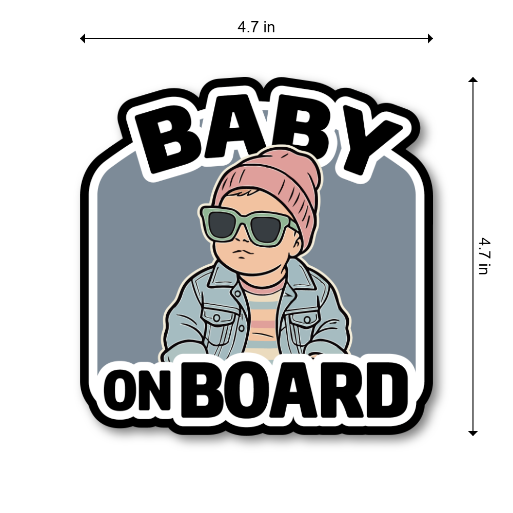 Baby On Board Car Magnet - Cool Baby in Pink Beanie Magnetic Car Sign, Waterproof Removable Magnet for Cars & SUVs - Pink Beanie - Image 3