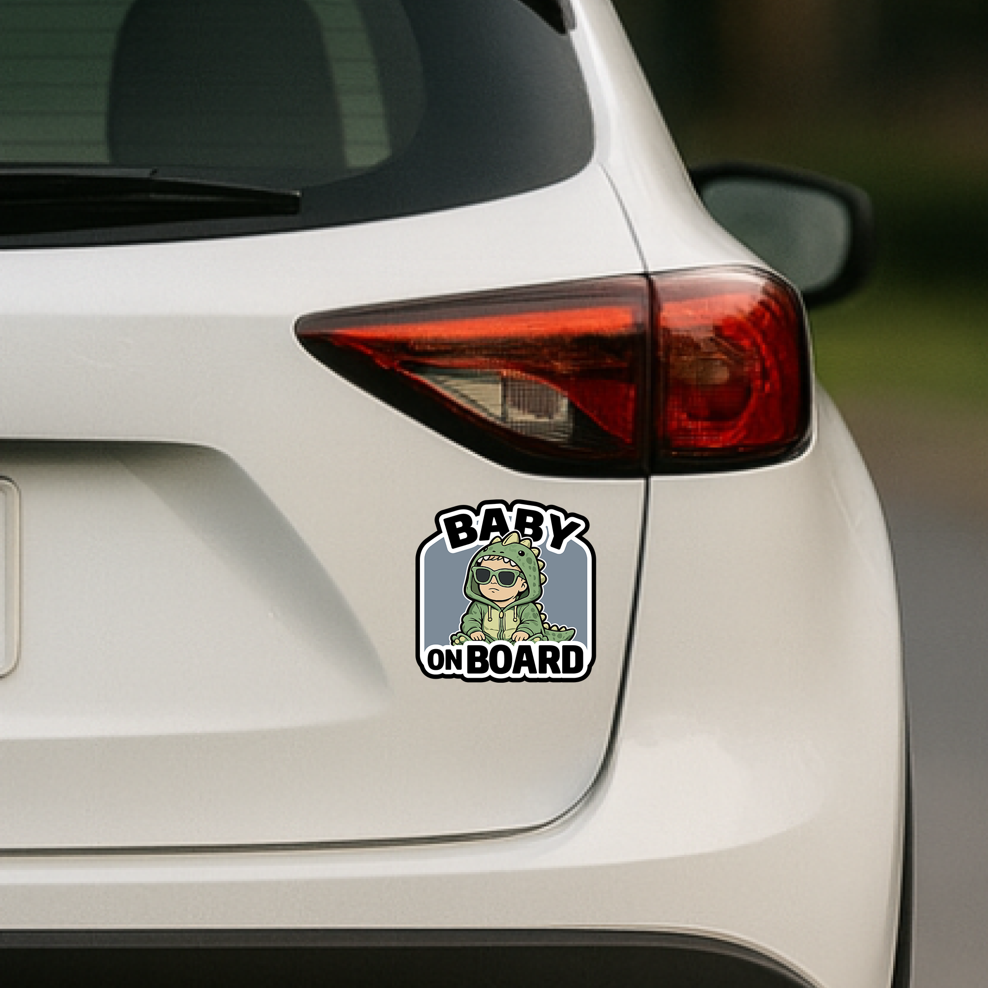 Baby On Board Car Magnet - Cool Dinosaur Baby Magnetic Car Sign, Waterproof Removable Magnet for Cars & SUVs - Dino Green - Image 4