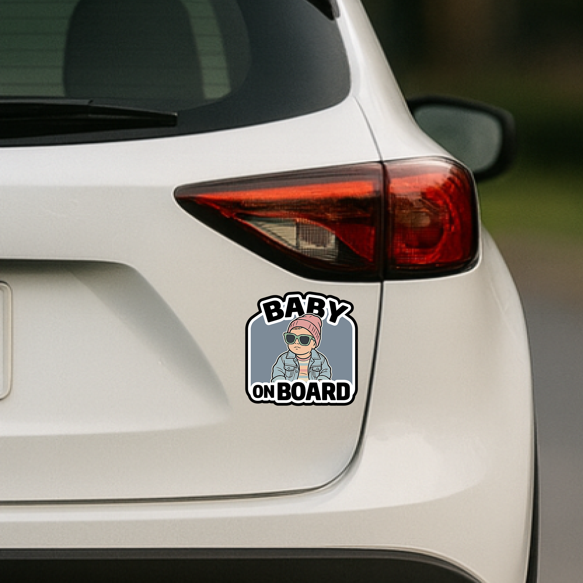 Baby On Board Car Magnet - Cool Baby in Pink Beanie Magnetic Car Sign, Waterproof Removable Magnet for Cars & SUVs - Pink Beanie - Image 5