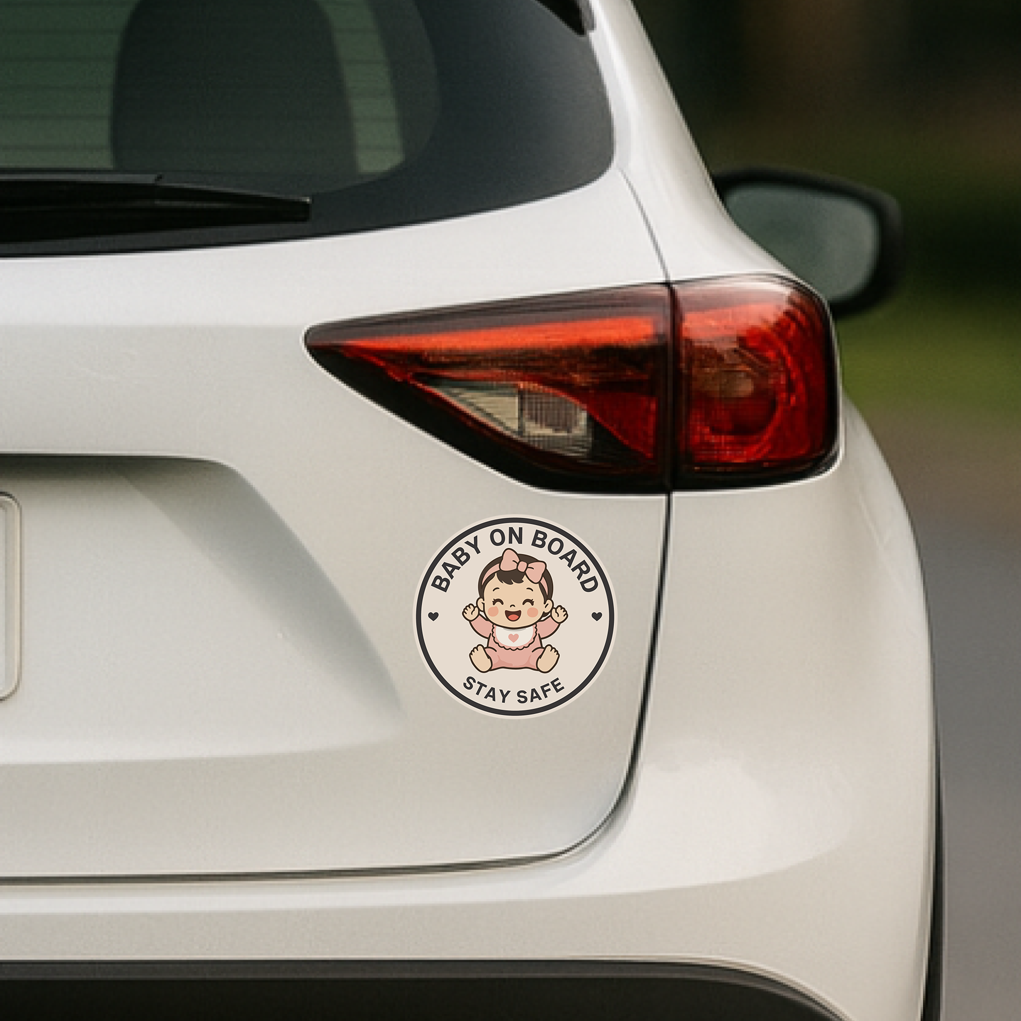 Baby on Board Car Magnet, Cute Baby Safety Sign for Vehicle, Round Magnetic Car Sign, 4.72 Inch - Baby Girl Pink - Image 4